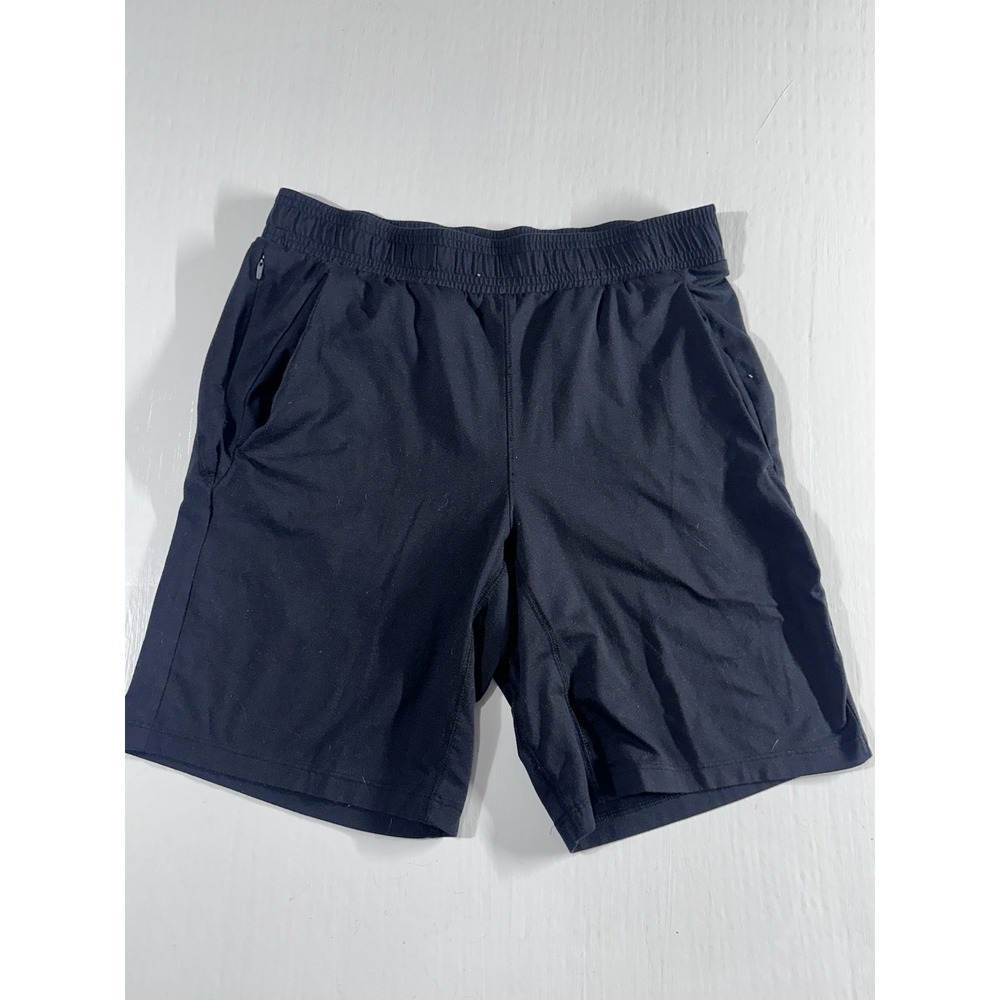 All In Motion Mens Shorts Small Black Performance Gym Runner Zipper Pockets
